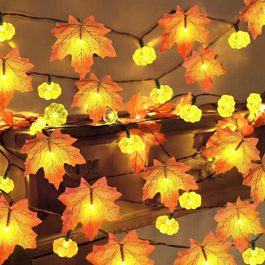 Guirlande Lumineuse Feuilles d'Érable - Décoration Automnale et Hivernale