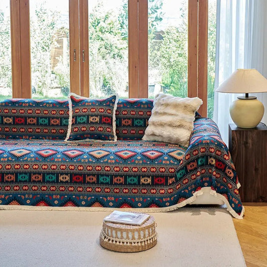 Copridivano Nomad Dream Boho - Design Geometrico Colorato