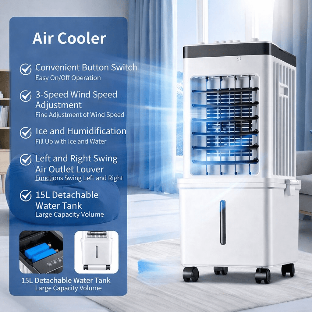 Rafraichisseur d'Air Silencieux 3-en-1 avec Purification - CoolNova