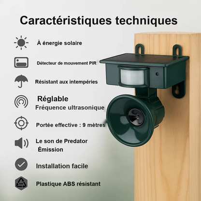 Répulsif Solaire Intelligent Pour Pigeons Avec Détection De Mouvement