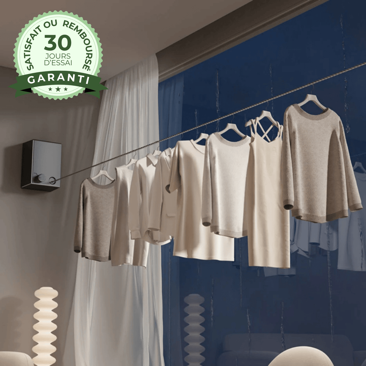 Filéo Corde à Linge Rétractable Inox