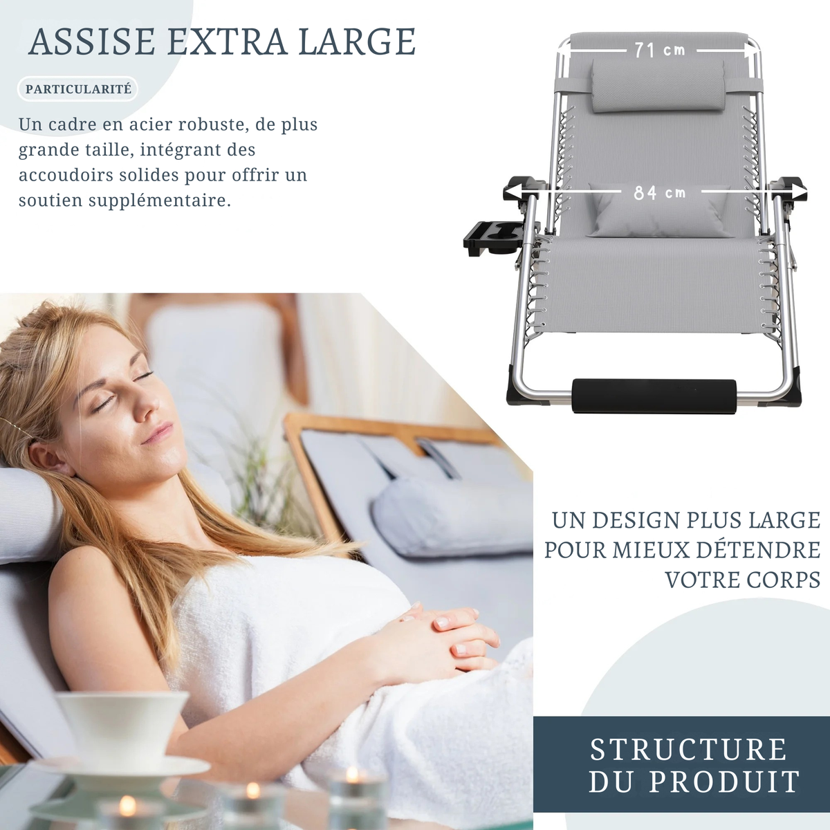Oversized Zero Gravity Stoel 500 lb - Ergonomisch Comfort
