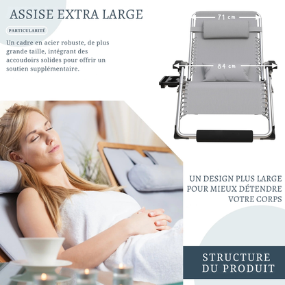 Chaise Zéro Gravité Surdimensionnée 500 lb - Confort Ergonomique