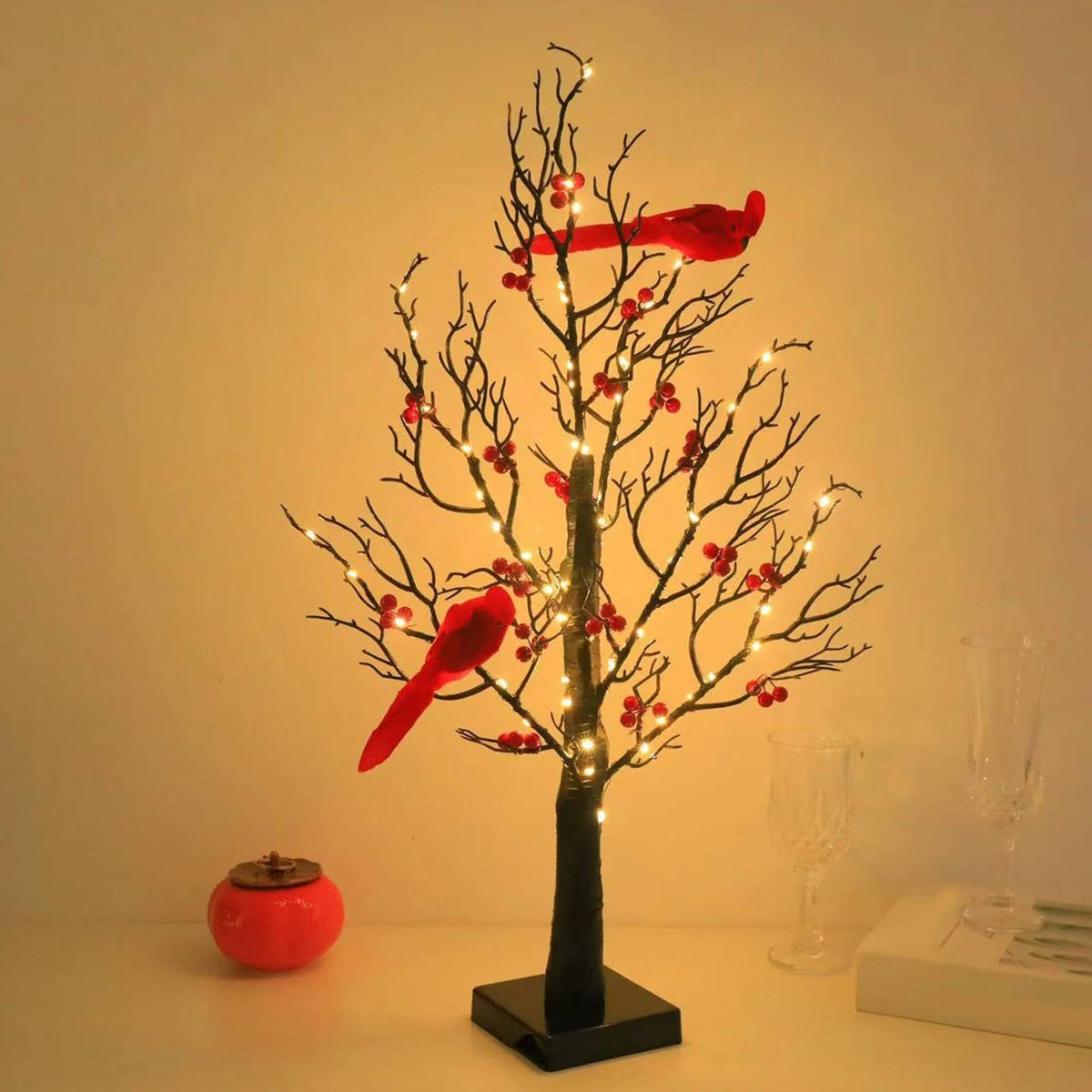 Arbre Lumineux Décoratif en Fil de Cuivre - Ambiance Chaleureuse
