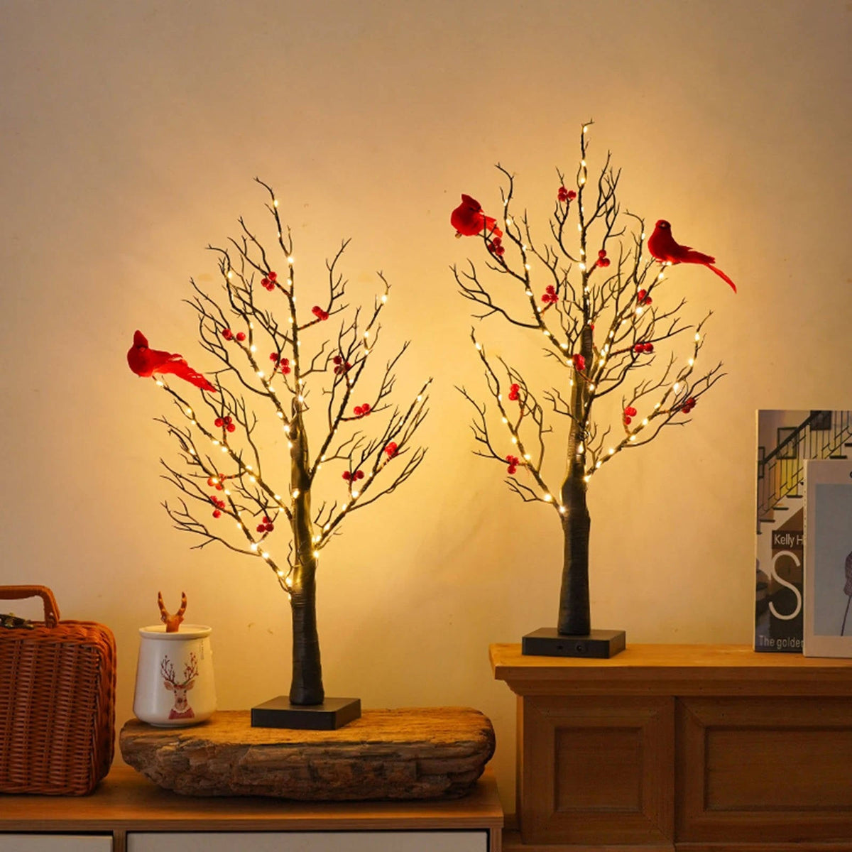 Arbre Lumineux Décoratif en Fil de Cuivre - Ambiance Chaleureuse
