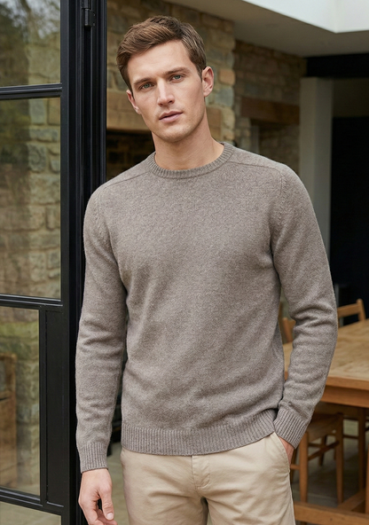 Pull en maille premium pour homme - Gris cendré