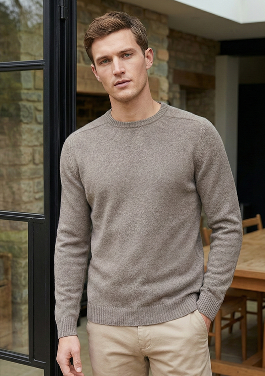 Pull en maille premium pour homme - Gris cendré