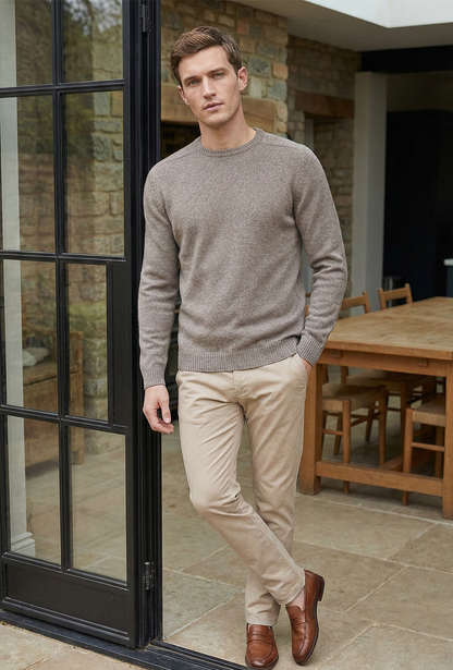 Pull en maille premium pour homme - Gris cendré