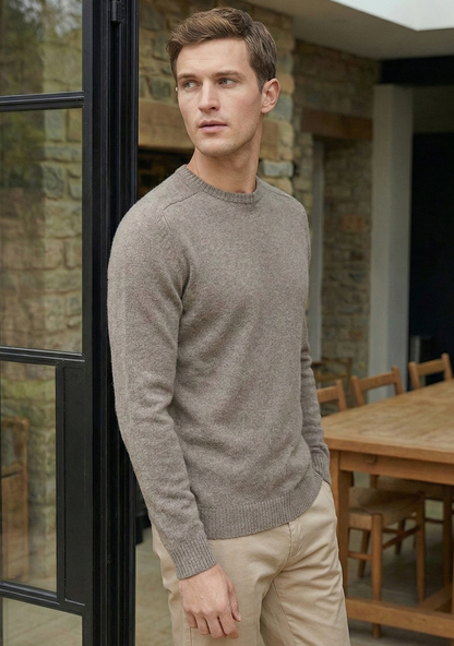 Pull en maille premium pour homme - Gris cendré