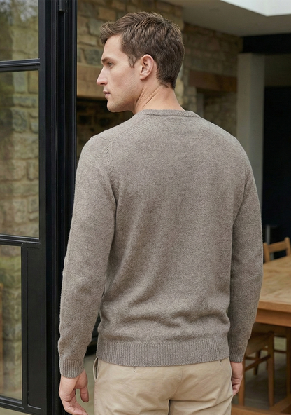 Pull en maille premium pour homme - Gris cendré