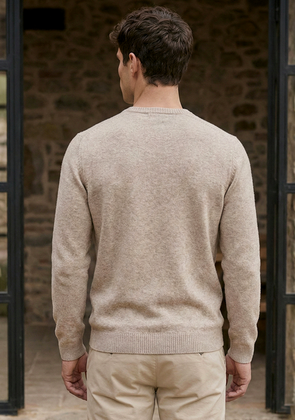 Pull en maille premium pour homme – Beige