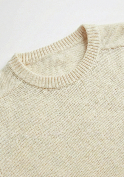 Pull en maille premium pour homme - Ivoire doux