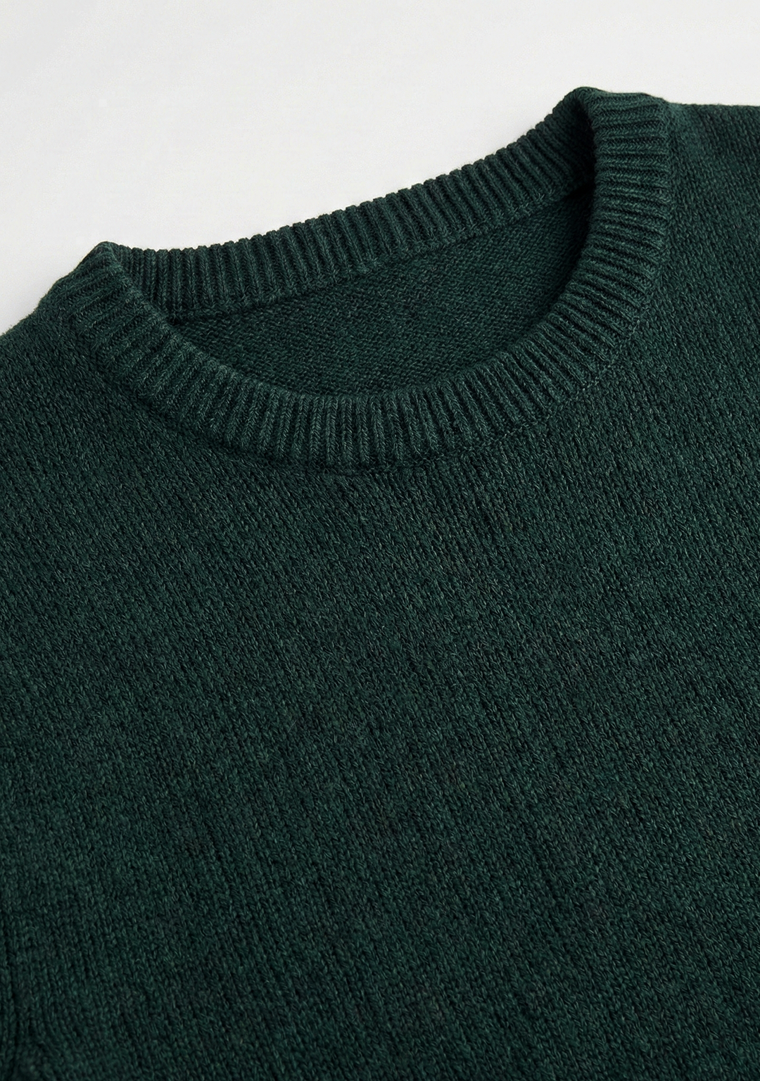 Pull en maille premium pour homme - Vert forêt