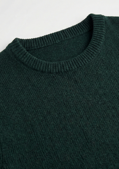Pull en maille premium pour homme - Vert forêt