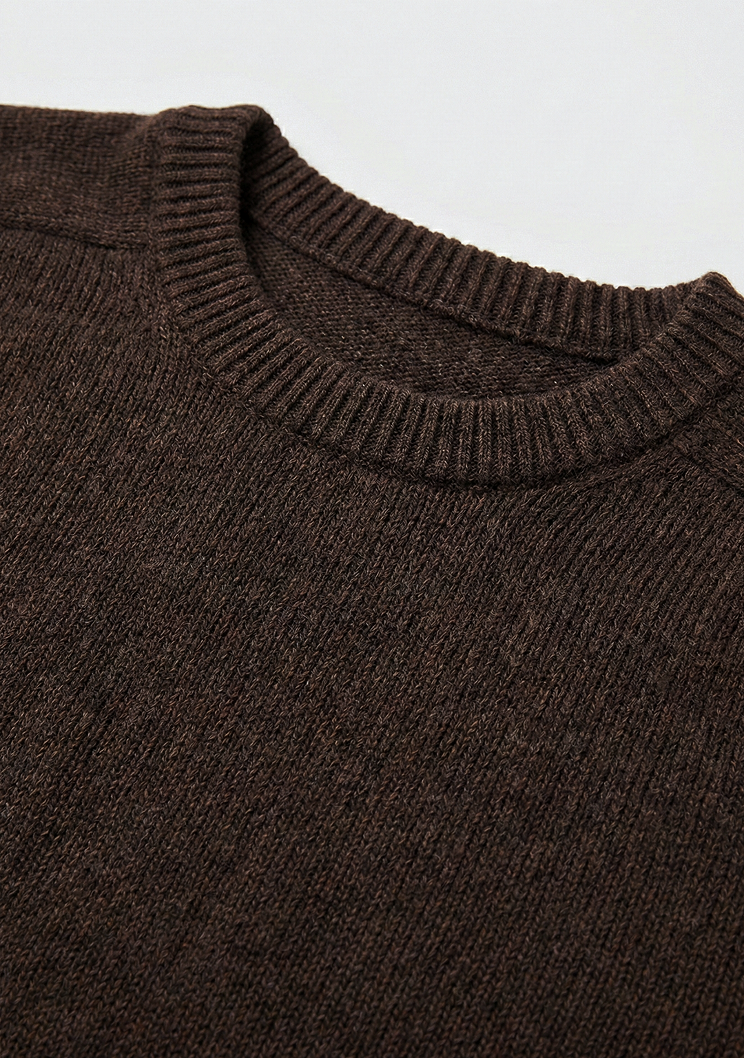 Pull en maille premium pour homme - Marron espresso