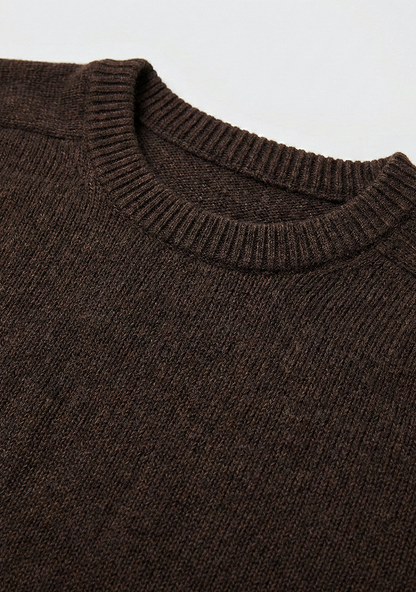 Pull en maille premium pour homme - Marron espresso