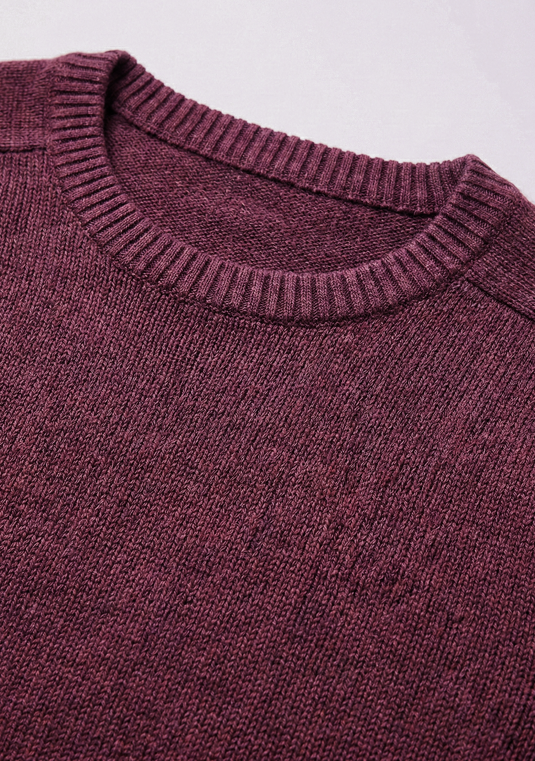 Pull en maille premium pour homme – Bordeaux