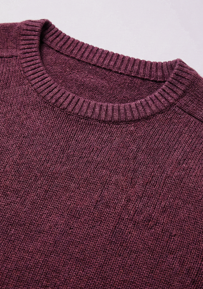 Pull en maille premium pour homme – Bordeaux