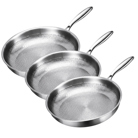 Batteria da Cucina in Titanio Premium - 3 Pentole Antiaderenti