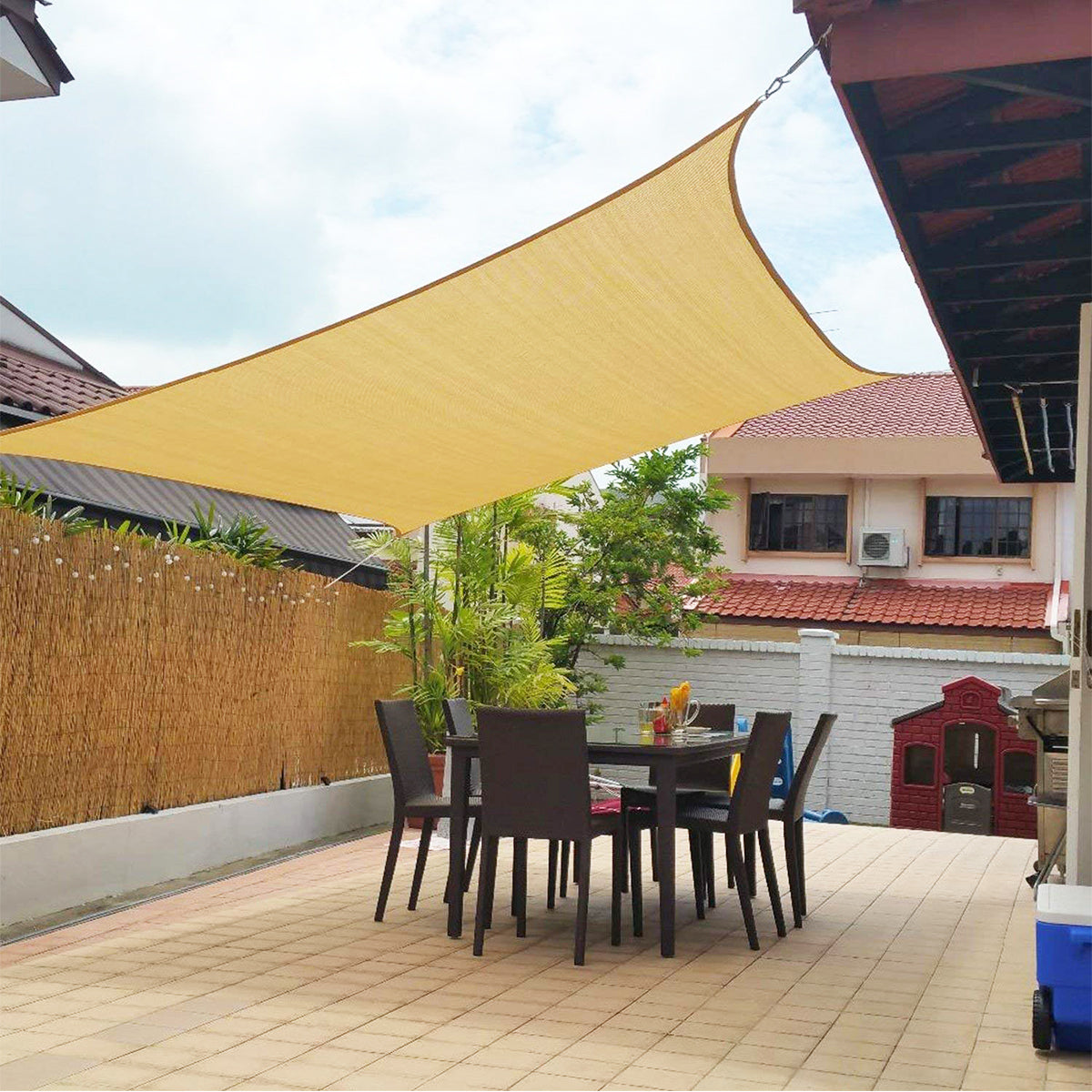 Voile d'ombrage rectangulaire beige