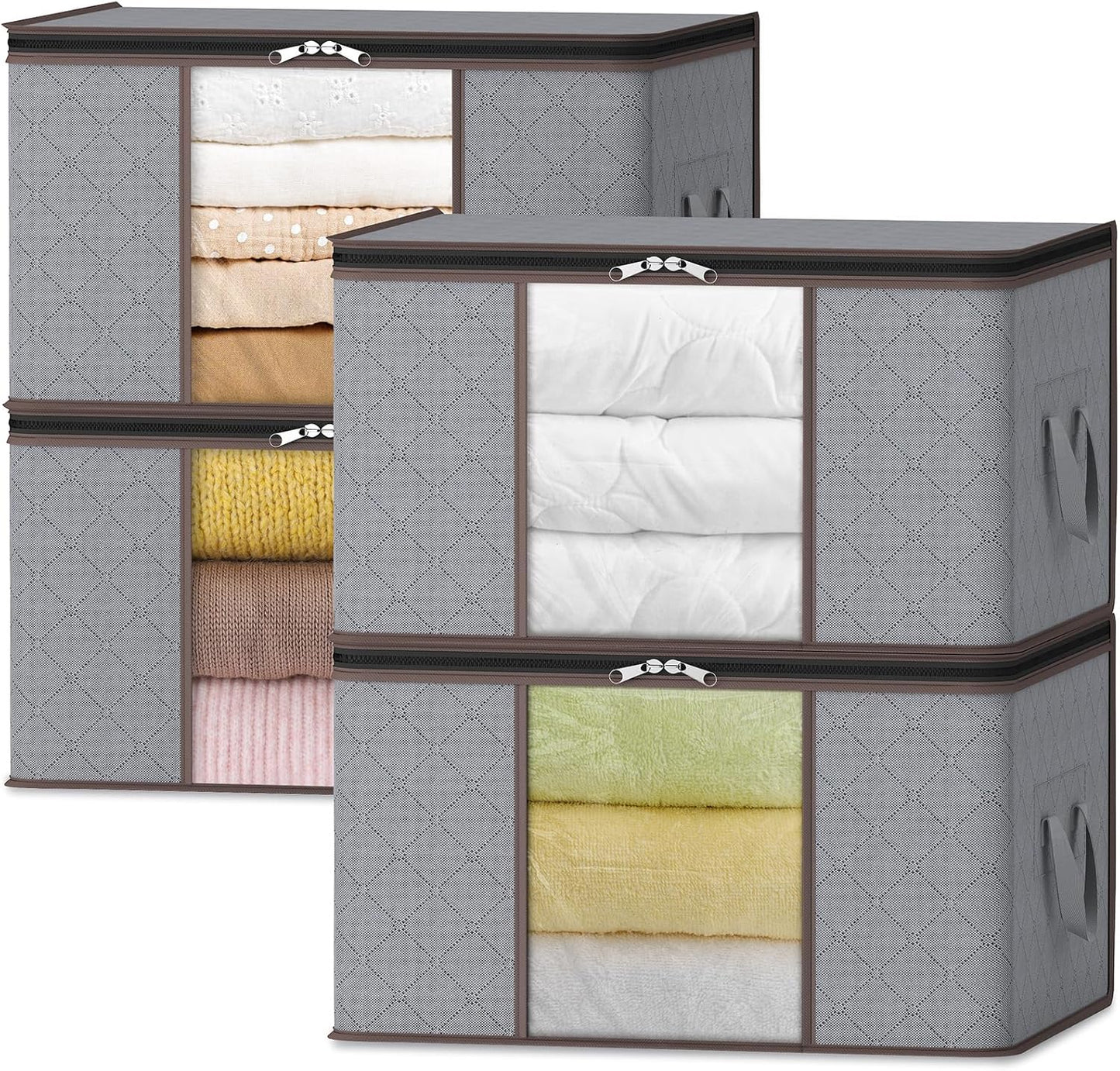 Boîte de Rangement Pliable Plastique avec Fenêtre Transparente et Poignées