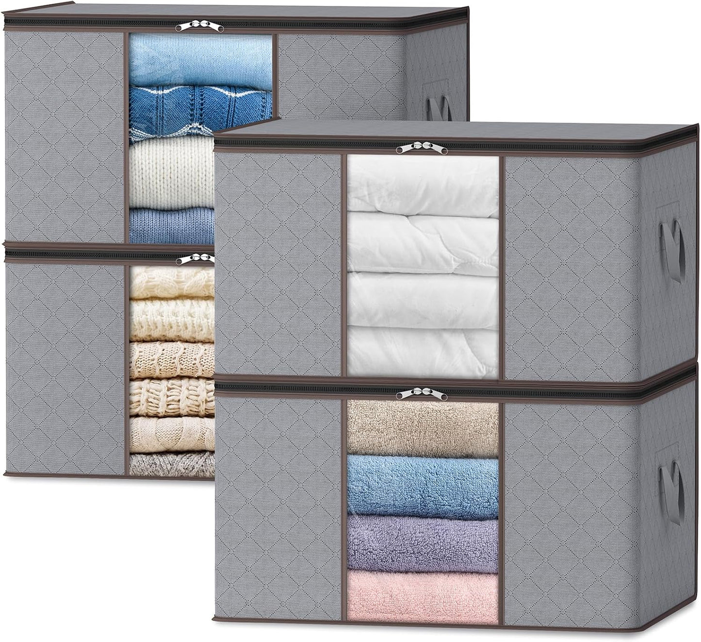 Boîte de Rangement Pliable Plastique avec Fenêtre Transparente et Poignées
