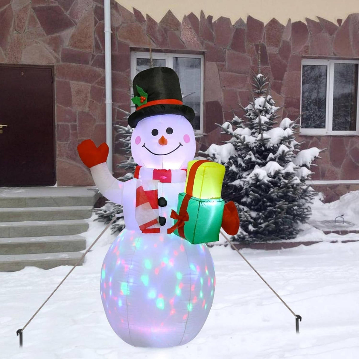 Bonhomme de neige gonflable 5 pieds avec lumières LED pour Noël