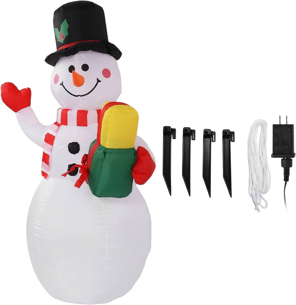 Bonhomme de neige gonflable 5 pieds avec lumières LED pour Noël