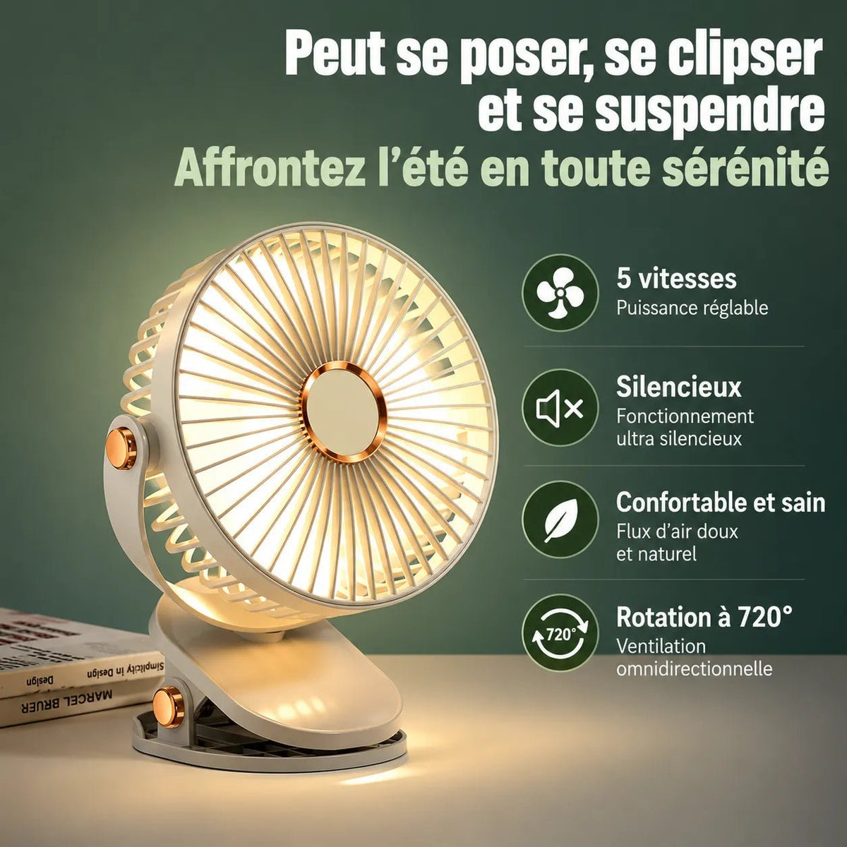 Breezéo™ - Ventilatore Portatile Ricaricabile 8000mAh 5 Velocità