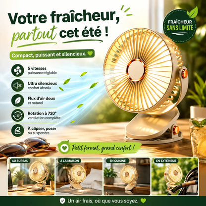 Breezéo™ - Ventilateur Portable Rechargeable 8000mAh 5 Vitesses