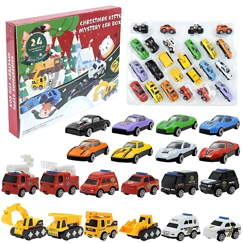 Calendrier de l'Avent - 24 Mini Véhicules pour Enfants