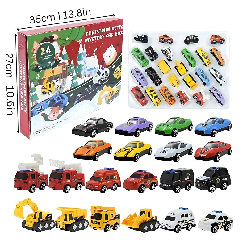 Calendrier de l'Avent - 24 Mini Véhicules pour Enfants