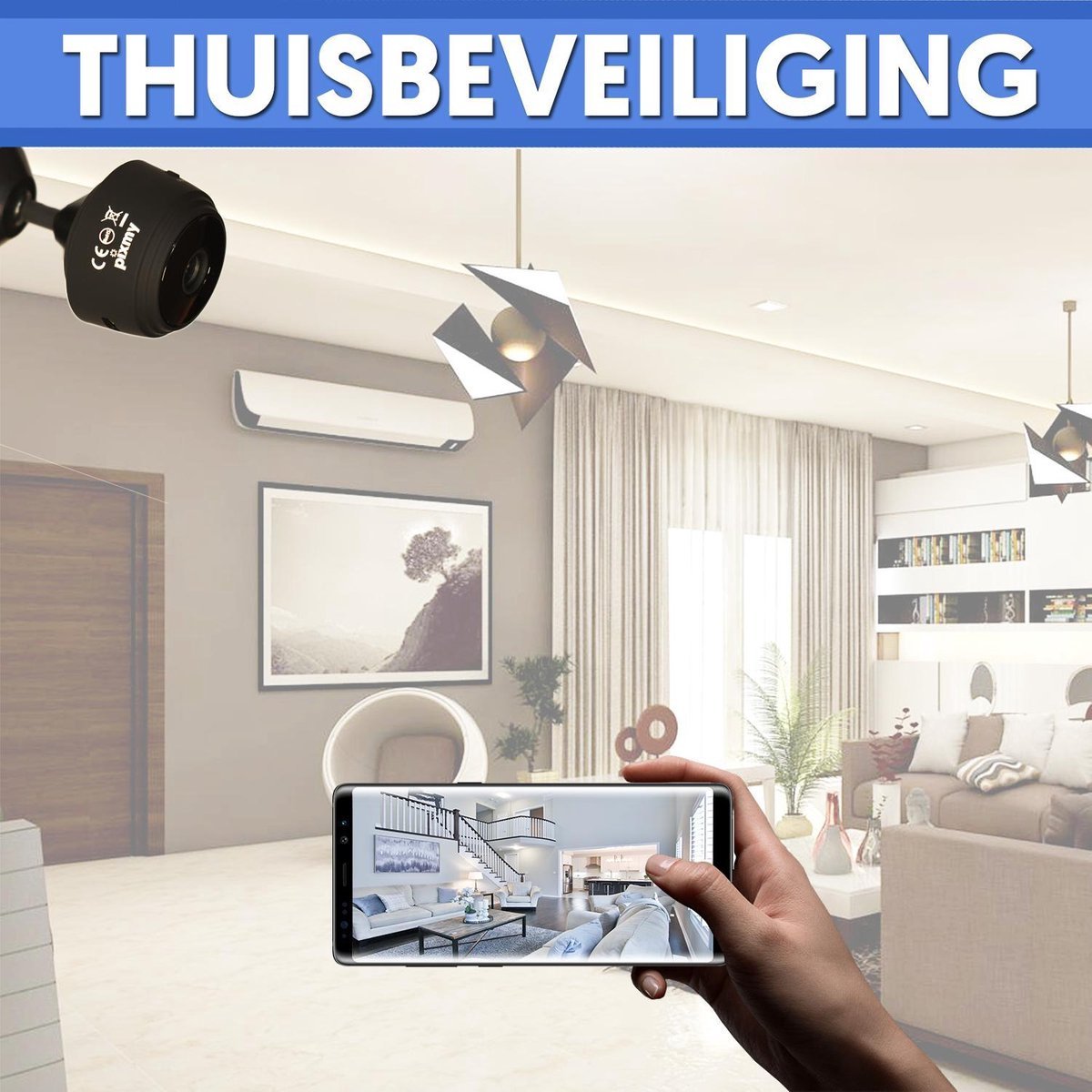 CamSpy - Telecamera di Sorveglianza WiFi HD 1080P con Visione Notturna
