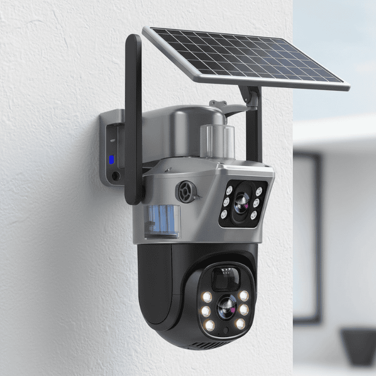 Caméra de Surveillance Sans Fil 4K WiFi Extérieur avec Détection de Mouvement