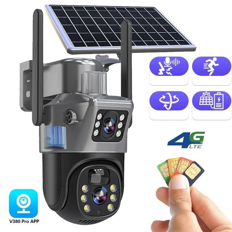 Caméra de Surveillance Sans Fil 4K WiFi Extérieur avec Détection de Mouvement