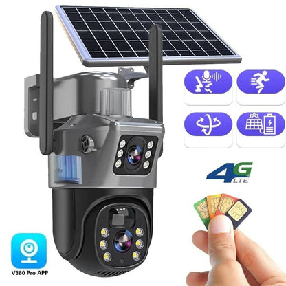 Caméra de Surveillance Sans Fil 4K WiFi Extérieur avec Détection de Mouvement