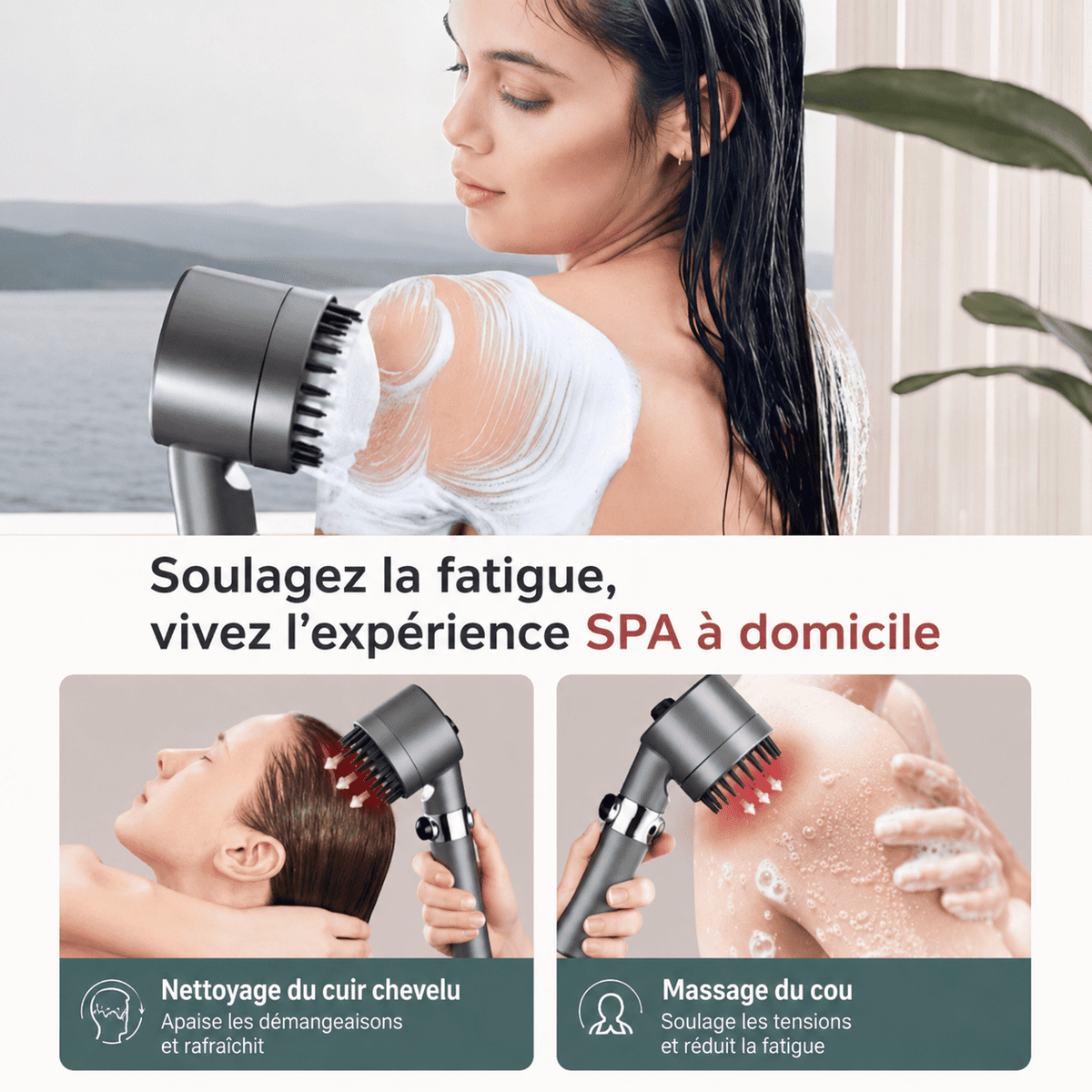 Soffione Doccia Filtrante ad Alta Pressione con Getto Potente