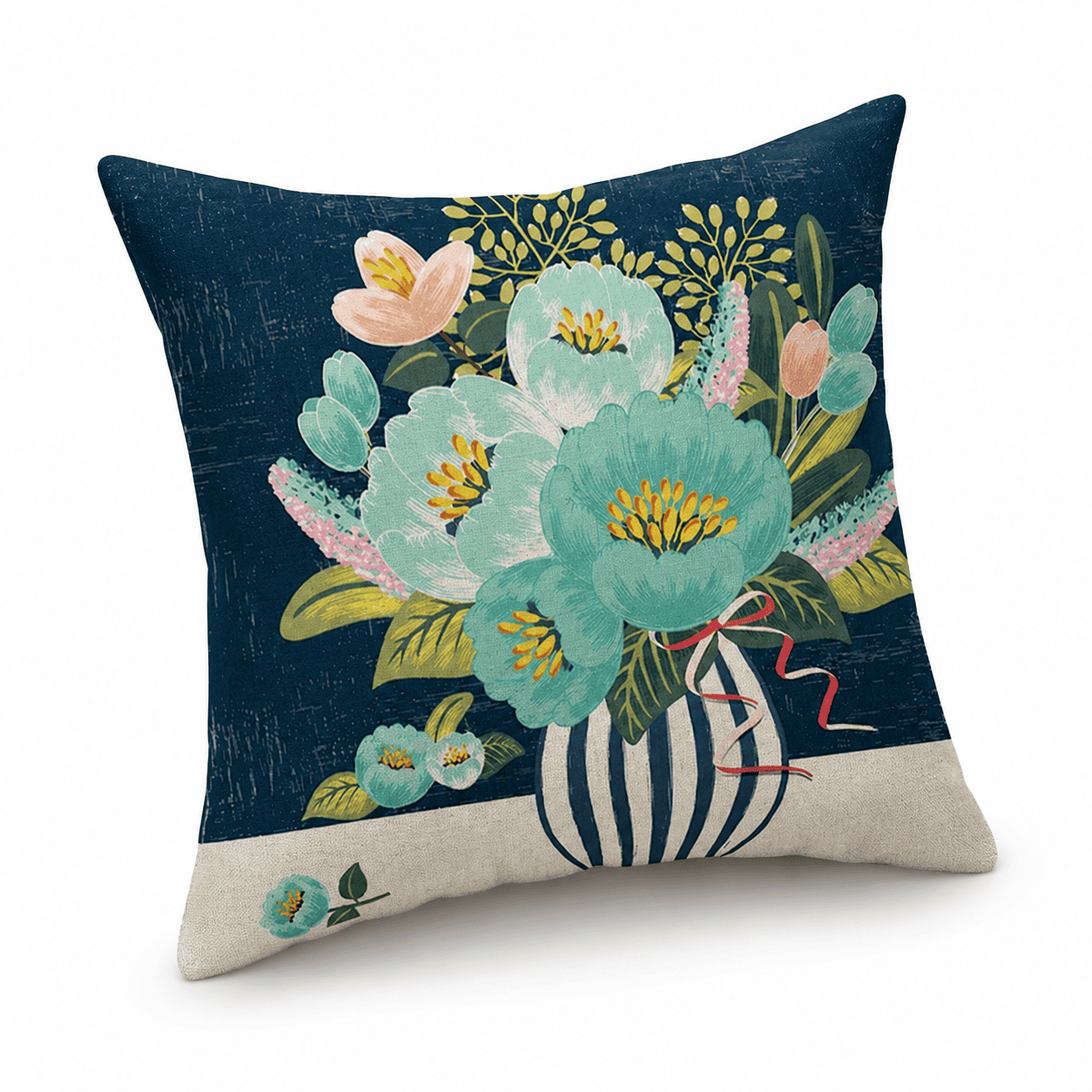 Coussin Décoratif Vase Fleuri 45×45 cm