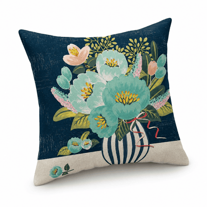 Coussin Décoratif Vase Fleuri 45×45 cm