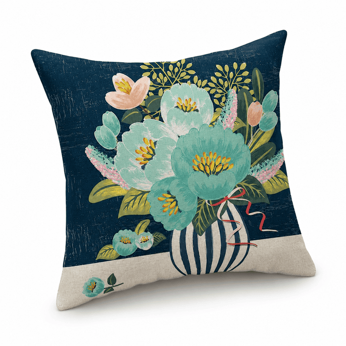 Coussin Décoratif Vase Fleuri 45×45 cm