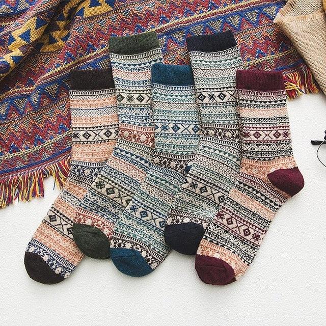Chaussettes D'Hiver Scandinaves - Laine & Coton Écologiques, Confort Ultime