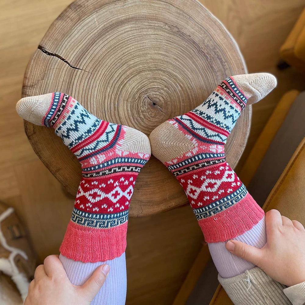 Chaussettes D'Hiver Scandinaves - Laine & Coton Écologiques, Confort Ultime
