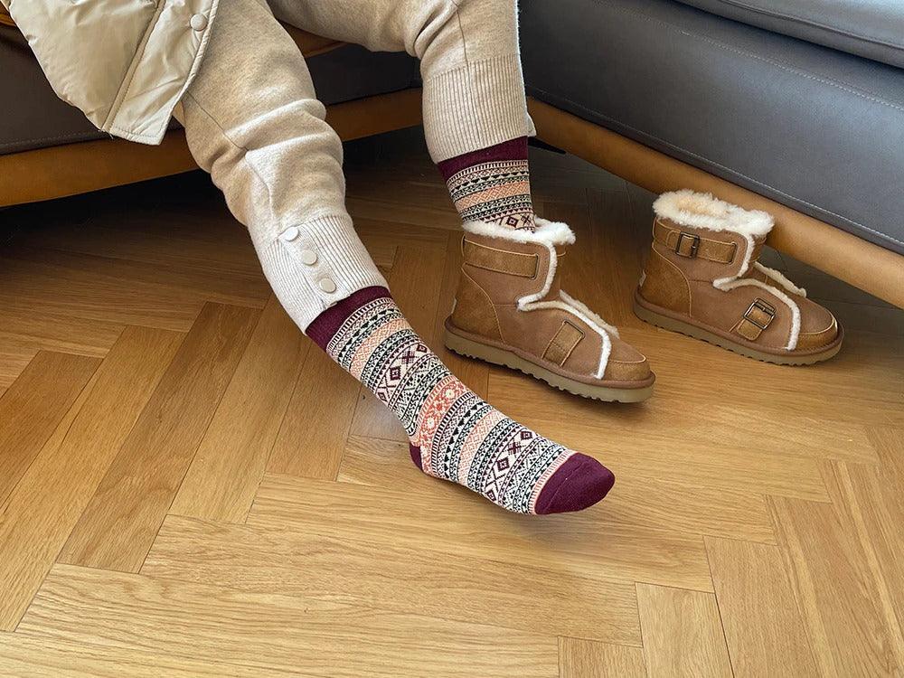 Chaussettes D'Hiver Scandinaves - Laine & Coton Écologiques, Confort Ultime