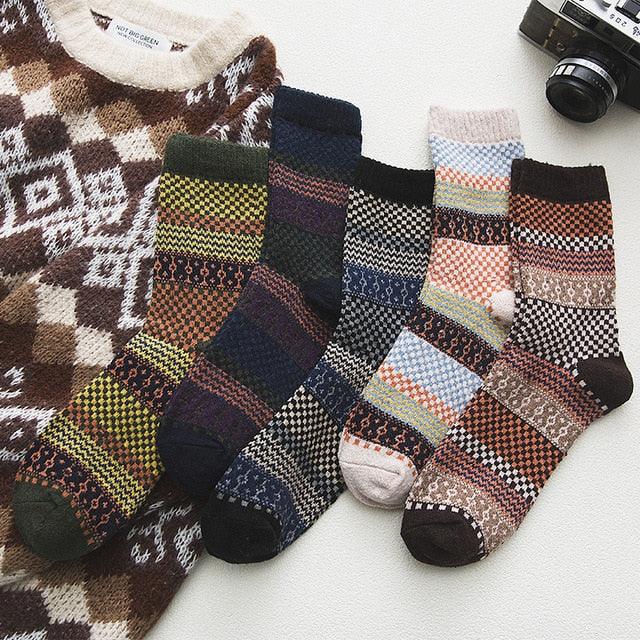 Chaussettes D'Hiver Scandinaves - Laine & Coton Écologiques, Confort Ultime