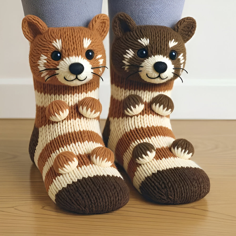 Chaussettes en Peluche Antidérapantes 3D - Confort et Sécurité