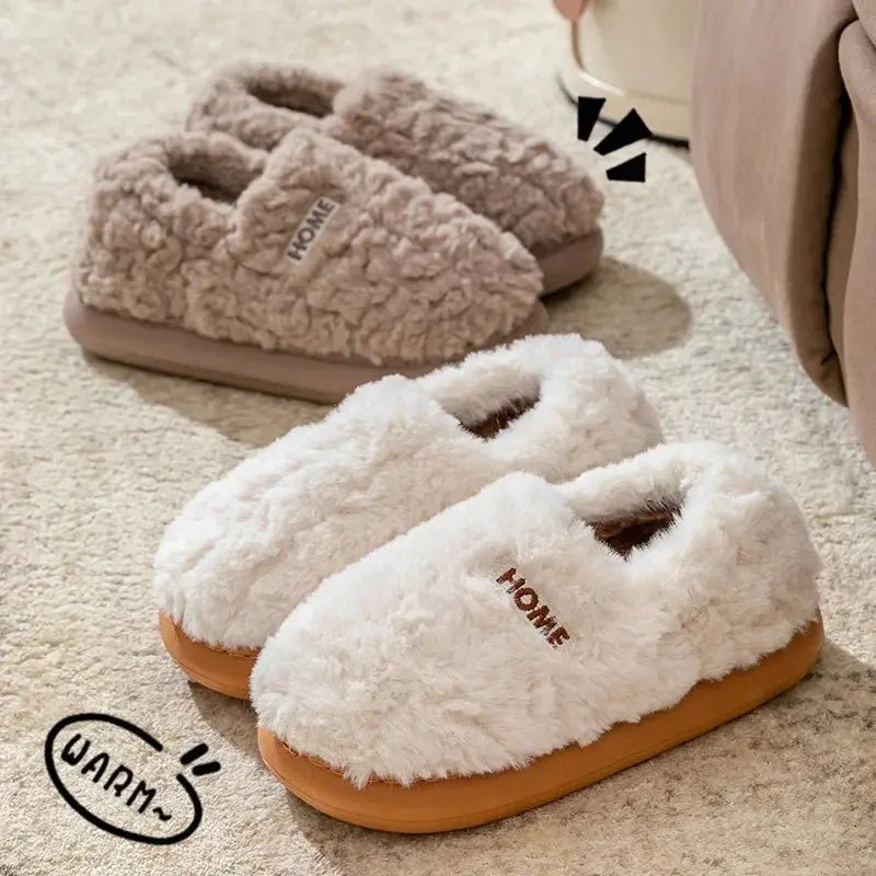 Chaussons Chauffants Micro-Ondables en Fausse Fourrure - Confort Optimal