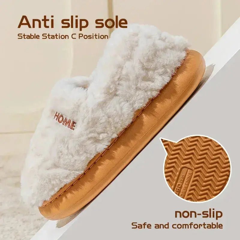 Chaussons Chauffants Micro-Ondables en Fausse Fourrure - Confort Optimal