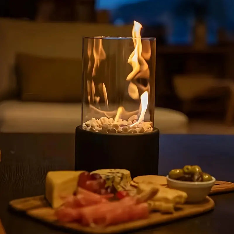 Cheminée de Table au Bioéthanol Ignora - Flamme Sans Fumée, Design Élégant et Portable
