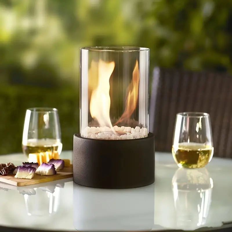 Cheminée de Table au Bioéthanol Ignora - Flamme Sans Fumée, Design Élégant et Portable