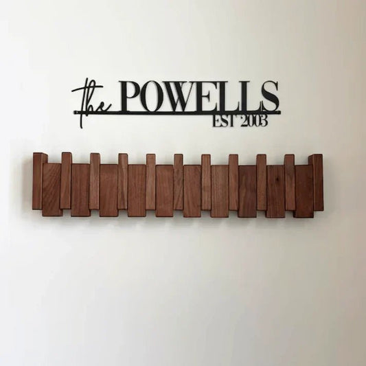 Elegante Appendiabiti in Legno a Forma di Pianoforte con Ganci Resistenti